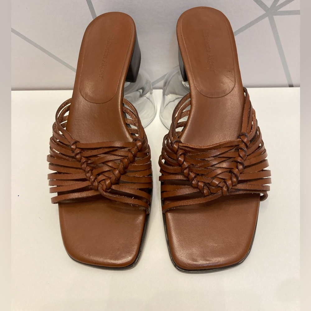Etienne Aigener Heels Sz 8 N Chili Brown Leather